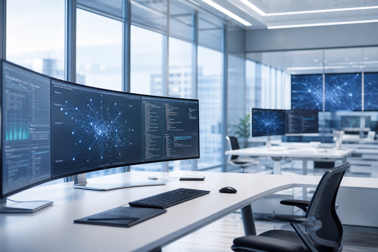 Operations room with monitoring screens